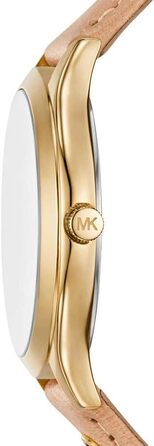 Жіночий годинник Michael Kors Slim Runway кварцовий, 38 мм, з бежевим шкіряним ремінцем