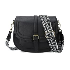 Сумка жіноча AFKOMST через плече, чорна, зі шкірозамінника PU, з регульованим знімним ремінцем