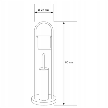 Щітка для унітаза Rodeno, металева, сіра глянцева, з тримачем для паперу