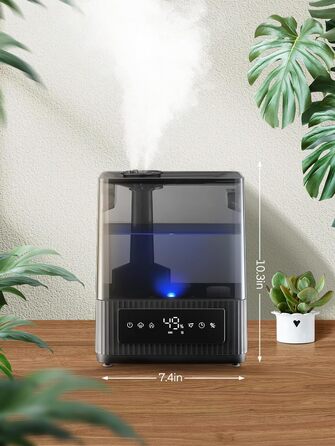 Зволожувач повітря 6L для великих приміщень, холодний туман, тихий, з аромадифузором, для дитячої кімнати, спальні, рослин, 60 год роботи, точний датчик вологості, верхнє заповнення