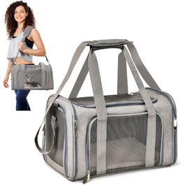 Транслювач для собак та котів ALLSOPETS, складаний, м'який, сірий, для подорожей, походів, кемпінгу