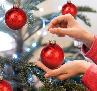 Скляні кулі для прикраси ялинки Hengsong, 24 шт., чорні та золоті, 6 см. Ідеальні для різдвяного декору