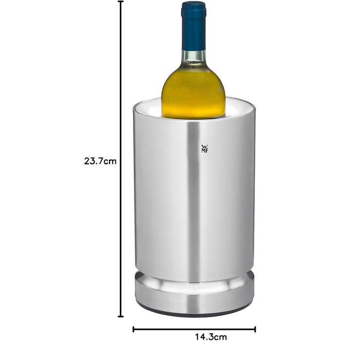WMF Electric Bottle Cooler, Sparkling Wine or Wine Cooler Electric, Cooling Sleeve, LED Lighting
