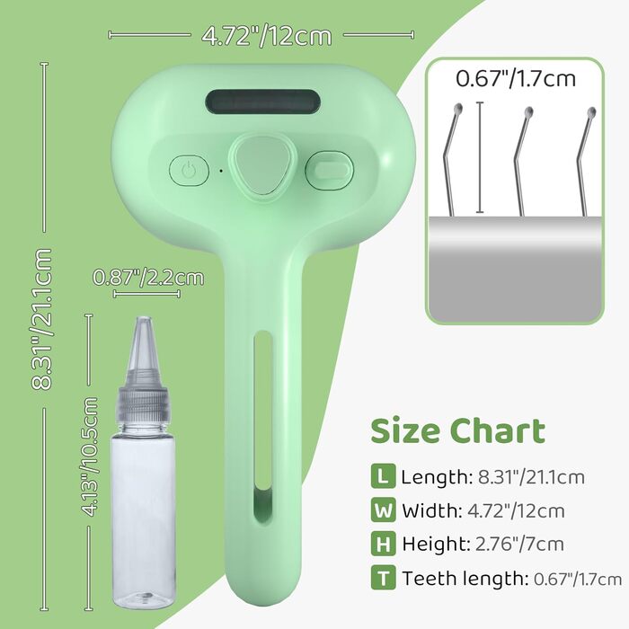 Щітка для котів і собак з парою, щітка для видалення шерсті, гребінець для котів з довгим хутром, білий (зелений)
