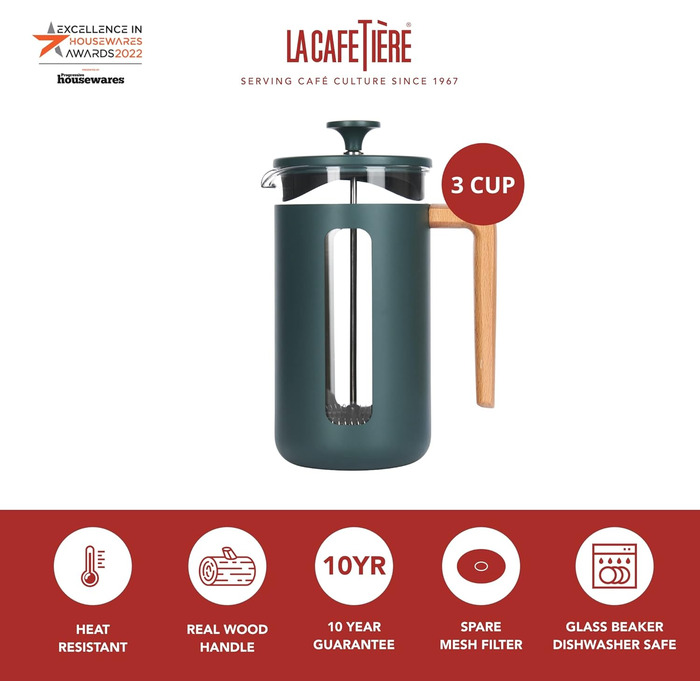 Френч-прес La Cafetière Pisa з нержавіючої сталі, 3 чашки, зелений, у подарунковій коробці