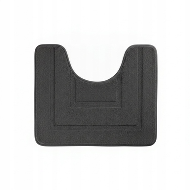 Килимок для ванної кімнати SmartHome, чорний, прямокутний, 50x80 см, з вирізом під унітаз