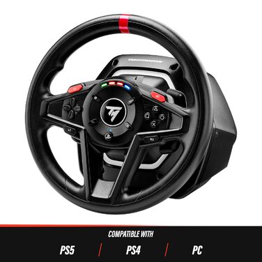 Рульове колесо Thrustmaster T128 з Force Feedback та магнітними педалями, сумісне з PlayStation 5, PlayStation 4 та PC