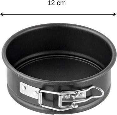Форма для випічки Zenker Springform Ø 12 см MINI: кругла роз'ємна форма з антипригарним покриттям, сталь, чорна