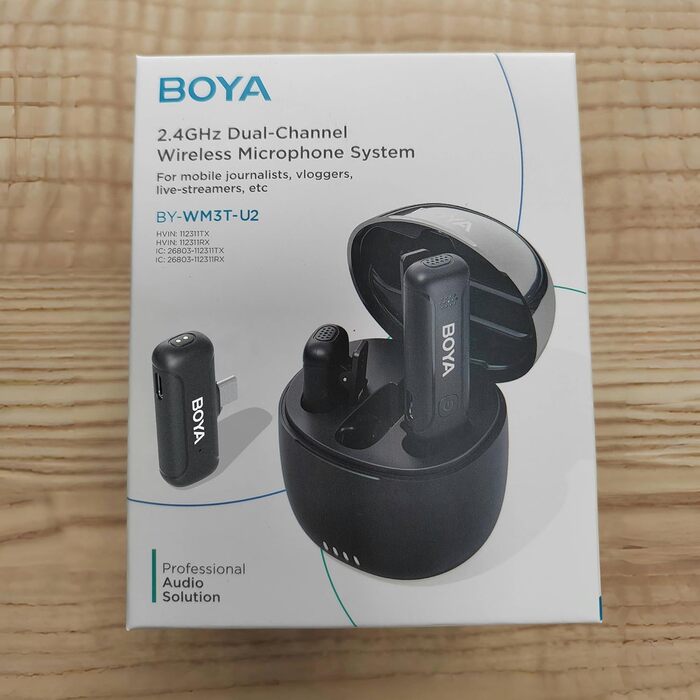 BOYA BY-WM3T-U2: Бездротовий петличний мікрофон з USB-C для Android/iPhone - 100м, 32год, шумозаглушення