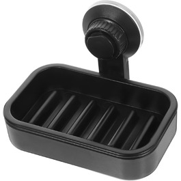 Настінний диспенсер для мила з присосками, мильниця, тримач для ванної кімнати та кухні, без інструментів, міцний та простий у встановленні, чорний