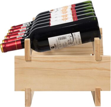 COSTWAY Wooden Wine Rack, Stackable, Bottle Rack for 36 Bottles, Wine Stand with 6 Levels, Wooden Shelf, Bottle Holder for Kitchen, Dining Room, Bar, Cellar, 63 x 28 x 85 cm