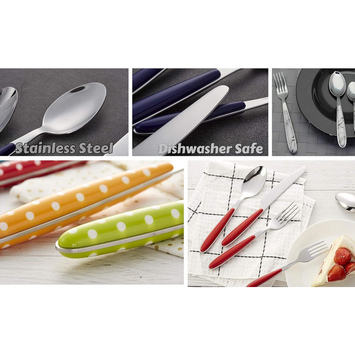 Набір столових приборів Exzact Rostfrei Stahl (нержавіюча сталь) EX07 (Фіолетовий, 16 шт.)