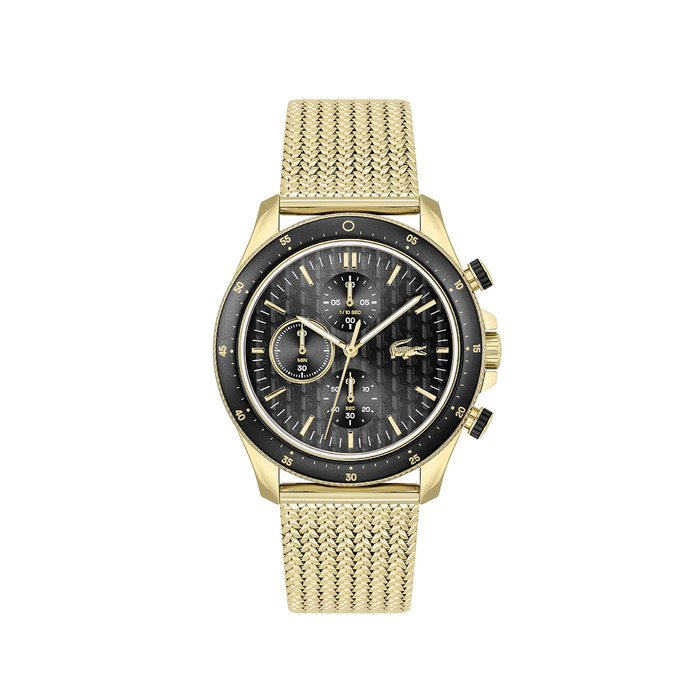 Годинник чоловічий Lacoste Neo Heritage Chronograph Quartz з браслетом (Золотий)