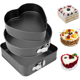 Набір форм для випічки Springform Set Eozfly, антипригарне покриття, BPA-Free, знімний дно, 20/22/24 см