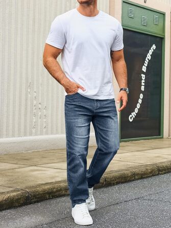 Чоловічі джинси Runcati Regular Fit темно-сині, еластичні, базові, повсякденні