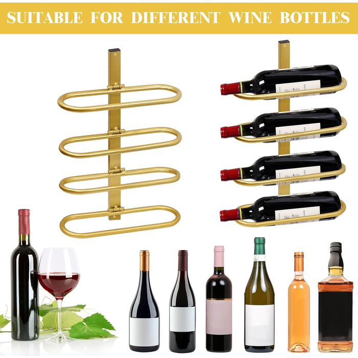 Настінна вітрина для вина на 8 пляшок з металу - зручний органайзер для зберігання вина