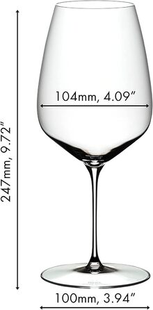RIEDEL Veloce Cabernet/Merlot Wine Glass Set, 2-Piece, Clear Crystal Glass, Premium Machine-Made