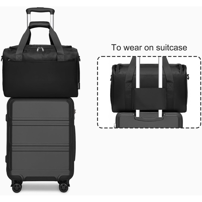 Набір валіз KONO 55 см: 2 валізи, ручна поклажа, 40x20x25 см, кремово-білий (бірюзовий)