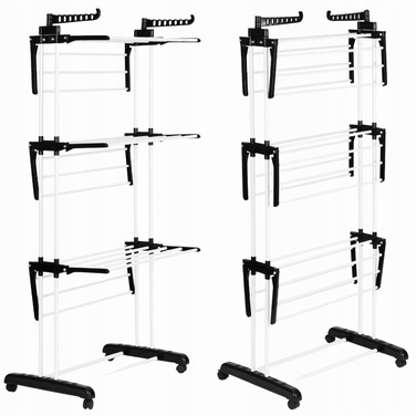 Вертикальна розкладна сушарка для одягу та білизни на колесах XXL