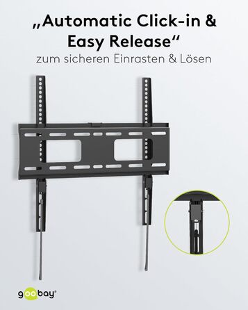 Кронштейн для телевізора Goobay Basic Fixed M 32-55 дюйми, VESA 600x400, до 50 кг, ультратонкий 20.5 мм