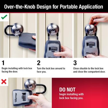 Master Lock 5415D Heavy Duty Key Lock Box - Zinc Wall Mount - Holds 5 Keys