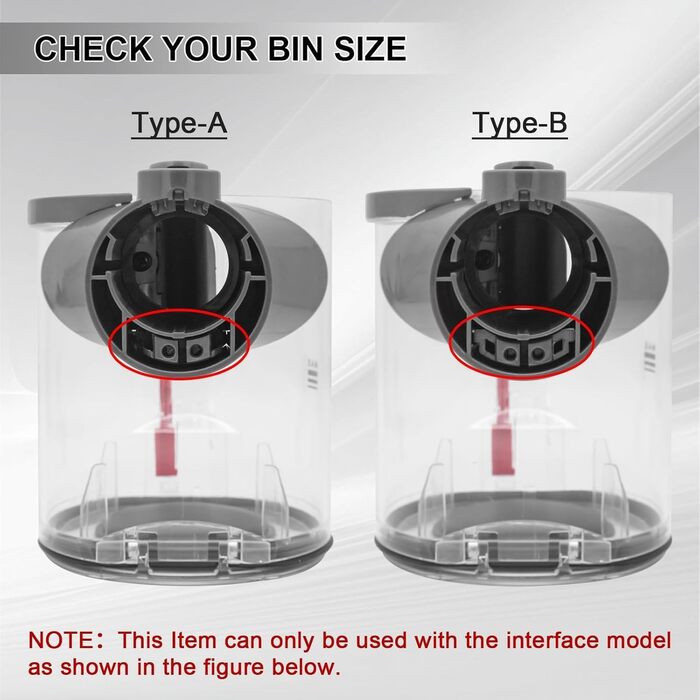 Замінник пилозбірника OMYOPY для пилососів Dyson V6 DC58 DC59 DC62 DC74 (965660-01) з фільтром, сумісний з однією моделлю