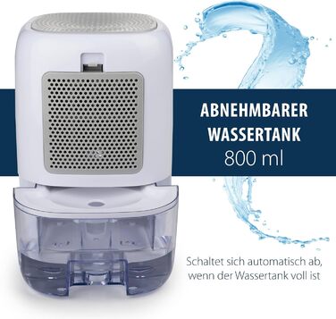 Електричний осушувач повітря Alpina – компактний, 330 мл/день, для підвалу, спальні, офісу (до 50 м²), знімний резервуар для води, білий