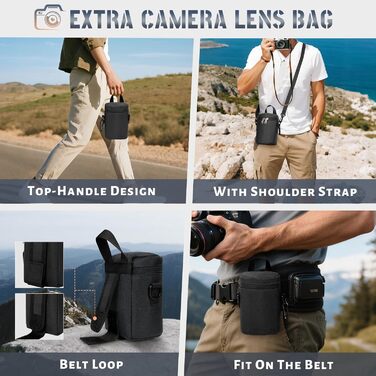 Рюкзак для фотокамери RAINSMORE: водонепроникний, з захистом від дощу, для DSLR/SLR, з відділенням для ноутбука, чорний