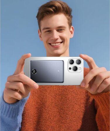 iWALK Powerbank MagSafe 5000mAh з LED-дисплеєм (Сірий) - Бездротова зарядка для iPhone 17/16/15/14/13/12