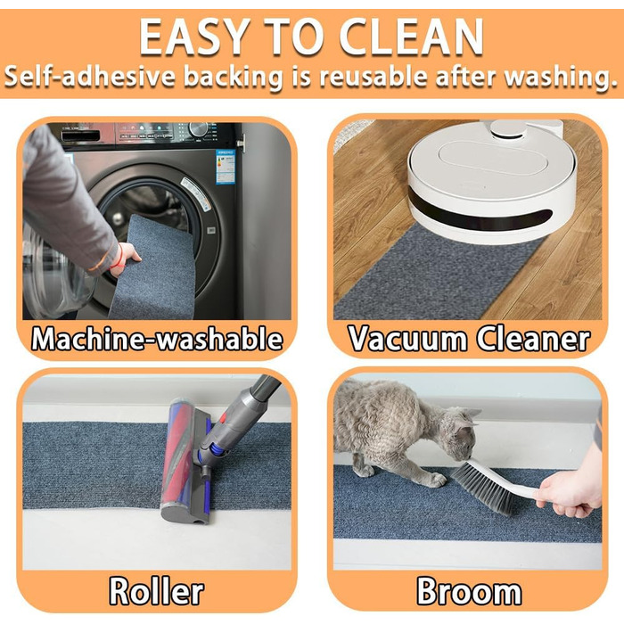 Набори килимків для сходів Aucuda, 15 шт., сірі, 76x20 см, антиковзаючі, самоклеючі, для захисту дерев'яних ступенів