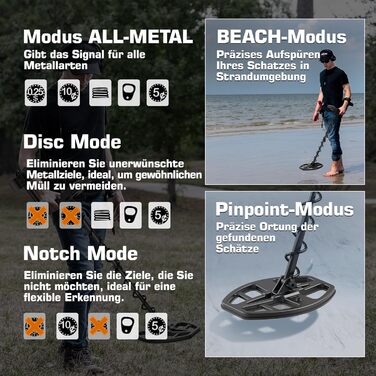 Металодетектор DR.ÖTEK Profi Set: прецизійний, з вирівнюванням ґрунту, 5 режимів, водовідштовхувальна котушка 12