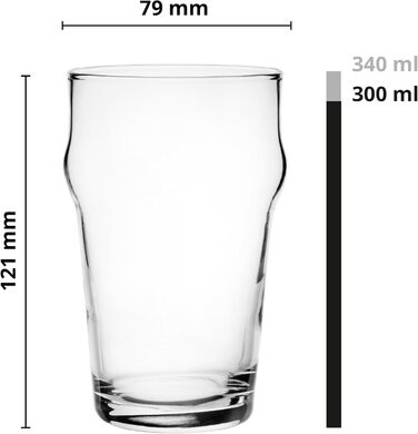 Набір пивних келихів Glasmark KROSNO 1992, 6 шт, 300 мл для Pils, Stout, Ale – скляні келихи для пива, можна мити в посудомийній машині