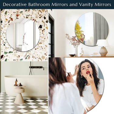 Дзеркало настінне прямокутне 40x60 см без рами, сучасне для ванної кімнати, HD скло