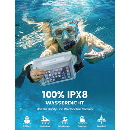 Водонепроникна сумка Lamicall [2 шт.] - водонепроникний поясний мішок з регульованим ремінцем, IPX8, для водного спорту, плавання, пляжу, подорожей (прозора)