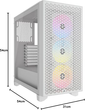 Корпус ПК CORSAIR 3000D RGB Airflow: підтримка 8 вентиляторів 120мм, 2x SP120 Elite, для відеокарт з 4 слотами