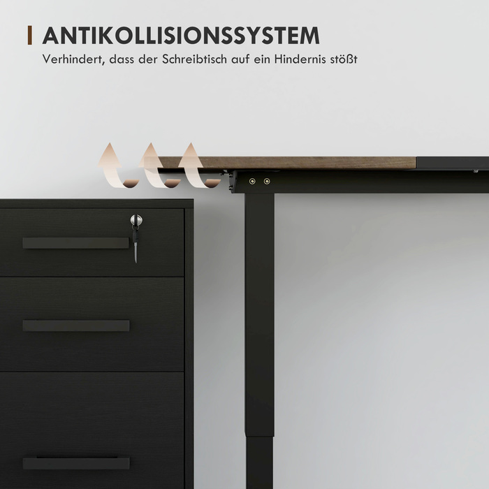 Vinsetto Electric Standing Desk Frame with Motor, Computer Desk, Height Adjustable, Standing Desk, Natural+Black, 140x70x72-116cm | Aosom