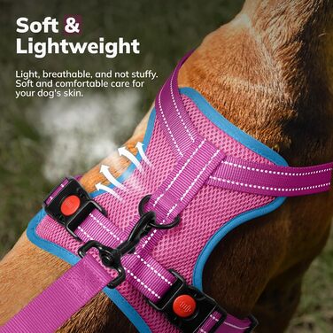 Нашийник для собак FAYOGOO з відбиваючими елементами, не тягне, м'який, з підкладкою, для маленьких, середніх та великих собак (рожевий, XS)
