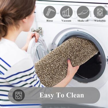 Привідний килимок Pauwer протиковзкий для вхідних дверей, стійкий до зносу та придатний для прання, для передпокою, тераси та саду (45x70 см, коричневий)