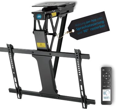 Xantron DEHA-600E Electric Tilting and Swivel TV Ceiling Mount - 32-75 Inch, Voice Control Remote Included