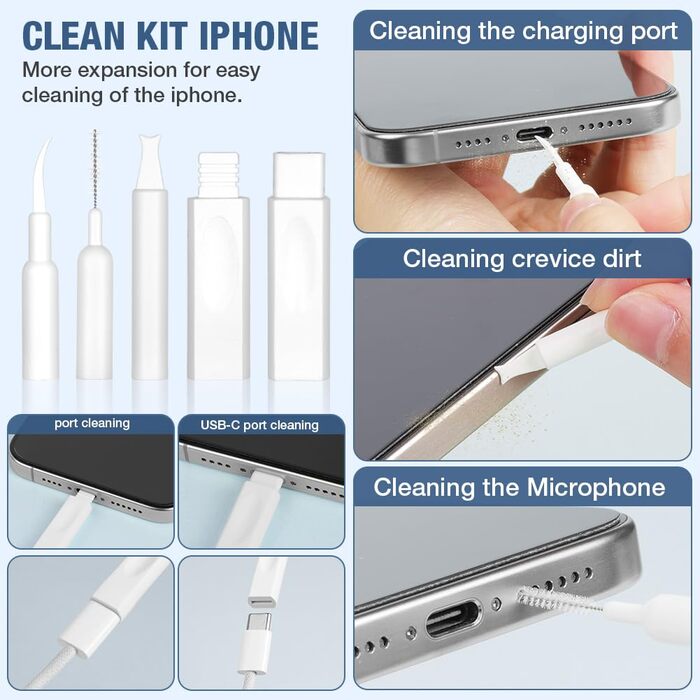 Набір для чищення техніки 20-в-1: клавіатура, навушники AirPods, монітори, камери (чорний)