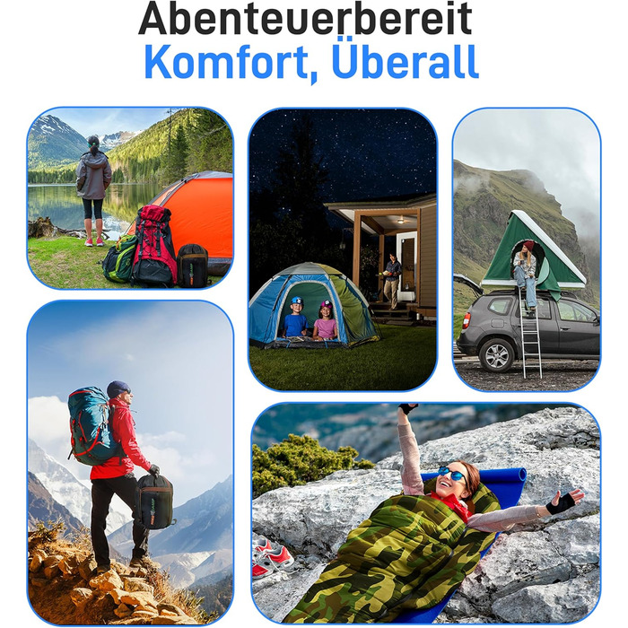 Спальний мішок SereneLife для туризму та кемпінгу – легкий, теплий, водонепроникний, для зимових умов, температурний режим -15°C до +12°C, камуфляж