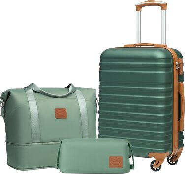 Валіза COOLIFE: жорсткий корпус ABS, 4 колеса, TSA-замок, набір 3 шт (рюкзак, косметичка)