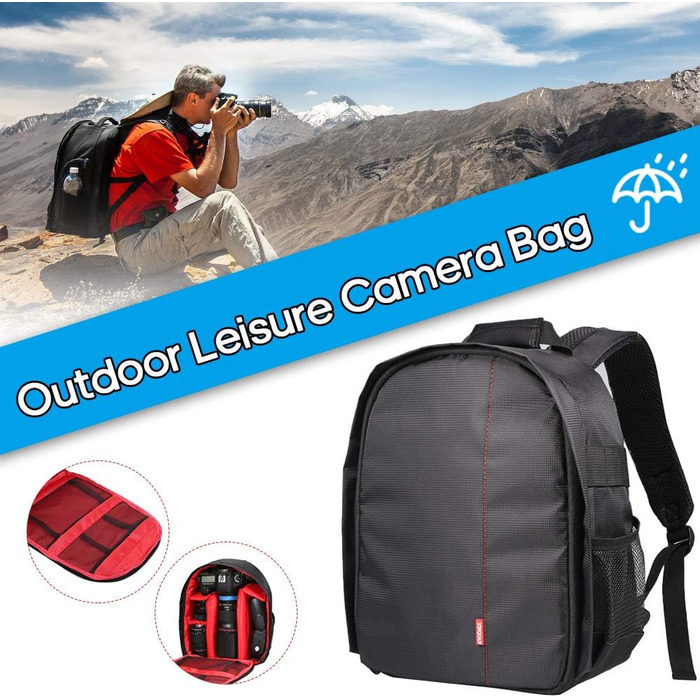 Багатофункціональна водонепроникна сумка для камери: цифрові та DSLR камери (червона)