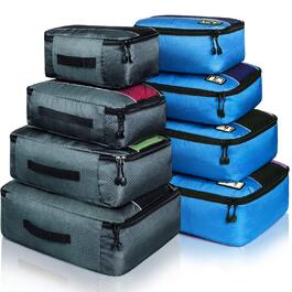 Органайзери для подорожей - набір 8 шт. (сірий/блакитний)