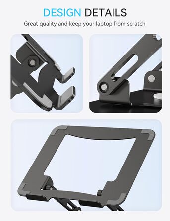 Підставка для ноутбука Soundance: регульована висота, 360° обертання, для екранів 10-15.6 дюймів, чорний A-Black