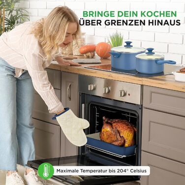 Набір кухонного посуду NutriChef 54 елементи – сковороди, каструлі, аксесуари, з ножами, формами для випічки – для Induktion, газу та електро – здорове та знежирене приготування їжі