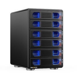 Зовнішній корпус для HDD/SSD CENMATE 806TC, 2 слоти 2.5/3.5 SATA, 10Gbps, алюміній, з охолодженням, USB 3.2 A/C, Hot Swap