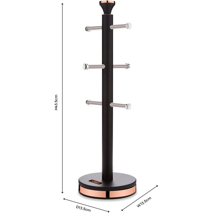Tower T826132PNK Cavaletto Beaker Stand with Stainless Steel Stoppers, Soft Base, Marshmallow Pink and Roségold (Black and Rose Gold)