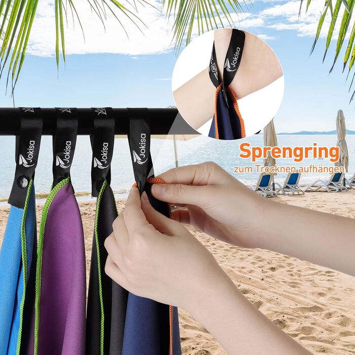 Набір з 2 рушників з мікрофібри (180x90см + 100x50см), швидковисихаючі, без піску, для пляжу, спорту, фітнесу, кемпінгу, темно-сірий - зелений (королівський синій - червоний)