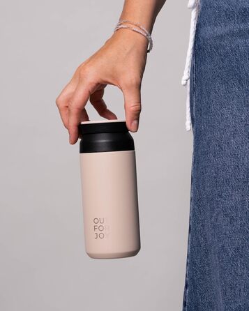 Термокружка з нержавіючої сталі 350 мл | Термокружка для кави та чаю з собою | З подвійними стінками, ізольована, не протікає | Travel Tumbler | Зберігає тепло 4 години / холод 8 годин (Бежевий, Ivory)